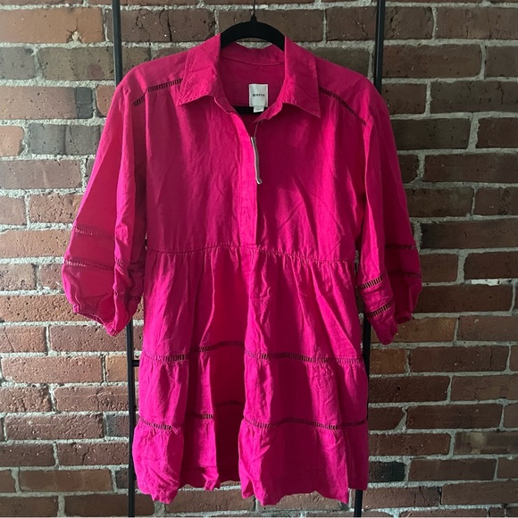 NWT Anthropologie The Bettina Tiered Mini Shirt Dress, Linen Edition, size XS p - Picture 6 of 11